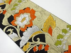 アンティーク　花模様織り出し袋帯（着用可）